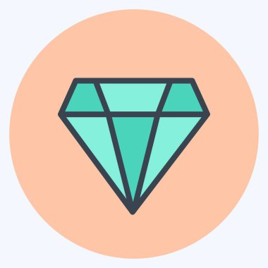 Simge Elmas. İş sembolü için uygun. renk arkadaşı stili. Basit dizayn edilebilir. tasarım şablonu. Basit gösterim