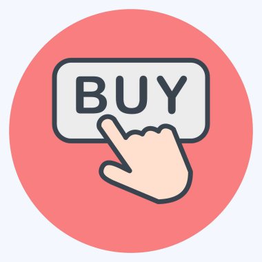 Simge Satın Al Şimdi. İş sembolü için uygun. renk arkadaşı stili. Basit dizayn edilebilir. tasarım şablonu. Basit gösterim