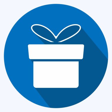 Simge Hediyesi. İş sembolü için uygun. Uzun gölge tarzı. Basit dizayn edilebilir. tasarım şablonu. Basit gösterim