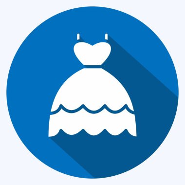 Simge Elbisesi. İş sembolü için uygun. Uzun gölge tarzı. Basit dizayn edilebilir. tasarım şablonu. Basit gösterim