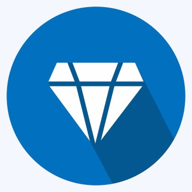 Simge Elmas. İş sembolü için uygun. Uzun gölge tarzı. Basit dizayn edilebilir. tasarım şablonu. Basit gösterim