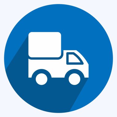 Simge Teslimatı. İş sembolü için uygun. Uzun gölge tarzı. Basit dizayn edilebilir. tasarım şablonu. Basit gösterim