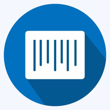 Simge Barkodu. İş sembolü için uygun. Uzun gölge tarzı. Basit dizayn edilebilir. tasarım şablonu. Basit gösterim