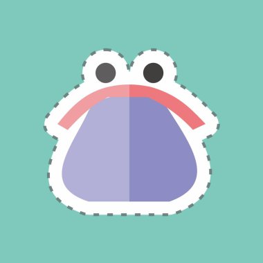 Çıkartma çizgisi Cüzdan 'ı kesti. İş sembolü için uygun. Basit dizayn edilebilir. tasarım şablonu. Basit gösterim