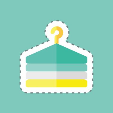 Çıkartma hattı Soyunma Odası 'nı kesti. İş sembolü için uygun. Basit dizayn edilebilir. tasarım şablonu. Basit gösterim