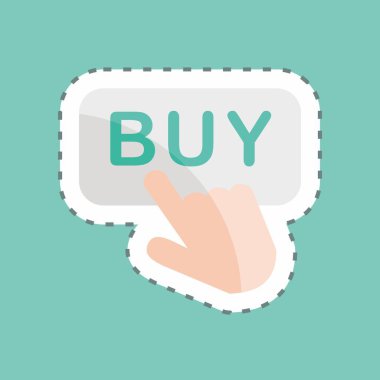 Çıkartma çizgisi Buy Now 'ı kesti. İş sembolü için uygun. Basit dizayn edilebilir. tasarım şablonu. Basit gösterim