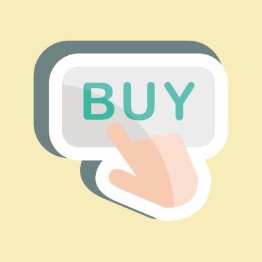 Sticker Buy Now 'da. İş sembolü için uygun. Basit dizayn edilebilir. tasarım şablonu. Basit gösterim