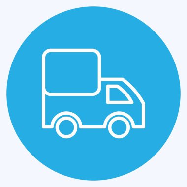 Simge Teslimatı. İş sembolü için uygun. Mavi gözlü. Basit dizayn edilebilir. tasarım şablonu. Basit gösterim