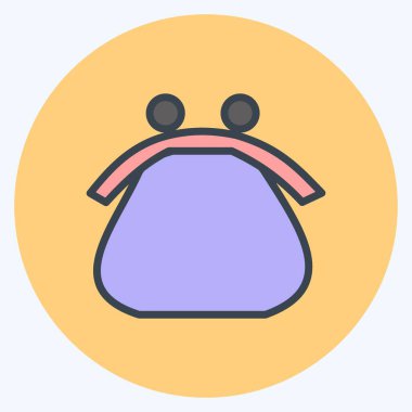 Simge Cüzdanı. İş sembolü için uygun. renk arkadaşı stili. Basit dizayn edilebilir. tasarım şablonu. Basit gösterim