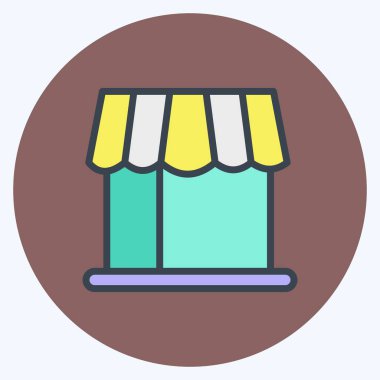 Simge alışverişi. İş sembolü için uygun. renk arkadaşı stili. Basit dizayn edilebilir. tasarım şablonu. Basit gösterim