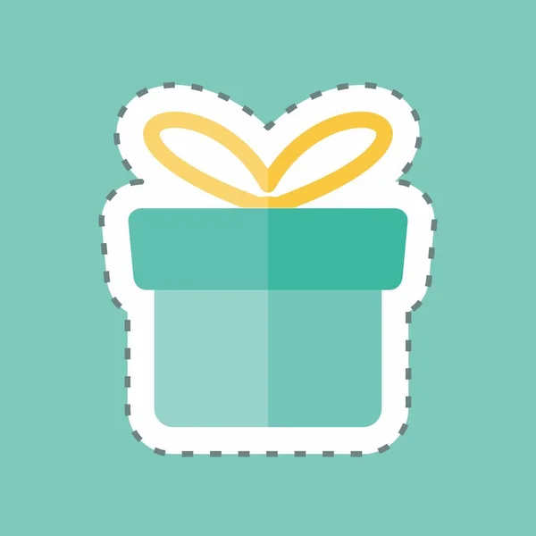 Sticker Lijn Gesneden Gift Geschikt Voor Business Symbool Eenvoudig Ontwerp — Stockvector