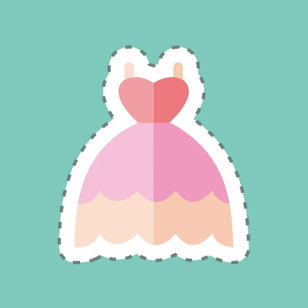 Sticker Line Cut Dress Suitable Business Symbol Simple Design Editable —  Vetores de Stock