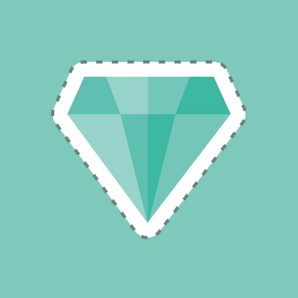 Sticker Line Cut Diamond Suitable Business Symbol Simple Design Editable — Stock Vector