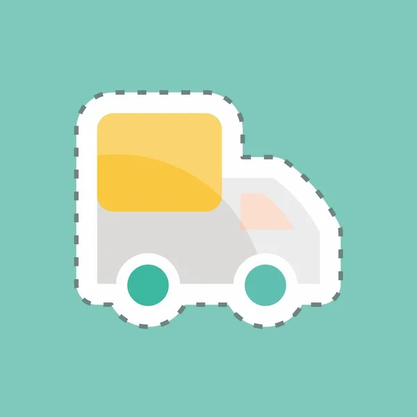 Sticker Line Cut Delivery Suitable Business Symbol Simple Design Editable — Stockový vektor