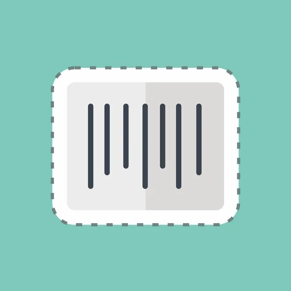 Sticker Line Cut Barcode Suitable Business Symbol Simple Design Editable — Vettoriale Stock