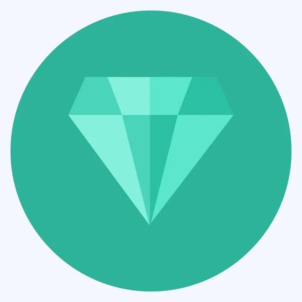Icon Diamond Suitable Business Symbol Flat Style Simple Design Editable — Stock Vector