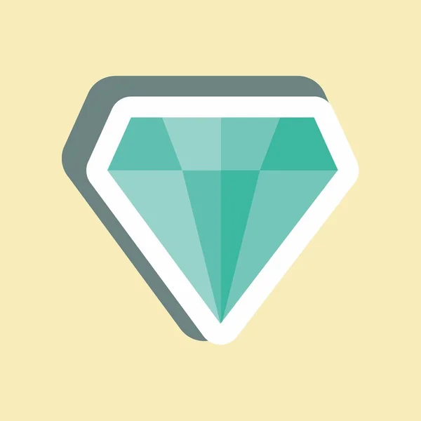 Sticker Diamond Suitable Business Symbol Simple Design Editable Design Template — Stock Vector