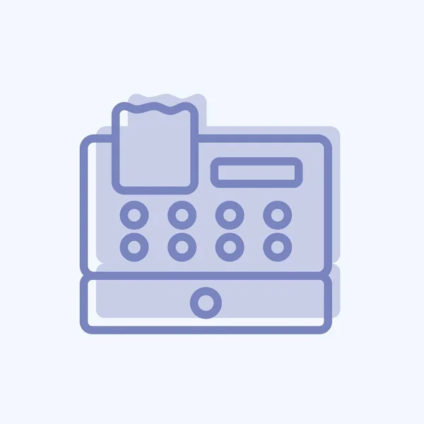 Ikona Cash Register Vhodný Pro Obchodní Symbol Dvoubarevný Styl Jednoduchý — Stockový vektor