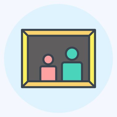 Simge Aile Fotoğrafı. Sanat sembolü için uygun. Renk Eşi Tarzı. Basit dizayn edilebilir. tasarım şablonu. Basit resimleme