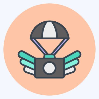 Simgesel Hava Fotoğrafçılığı. Sanat sembolü için uygun. Renk Eşi Tarzı. Basit dizayn edilebilir. tasarım şablonu. Basit resimleme