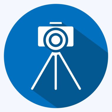 Simge Üçayağı. Sanat sembolü için uygun. Uzun Gölge Tarzı. Basit dizayn edilebilir. tasarım şablonu. Basit resimleme