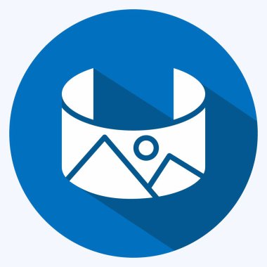 Simge Panoramik. Sanat sembolü için uygun. Uzun Gölge Tarzı. Basit dizayn edilebilir. tasarım şablonu. Basit resimleme