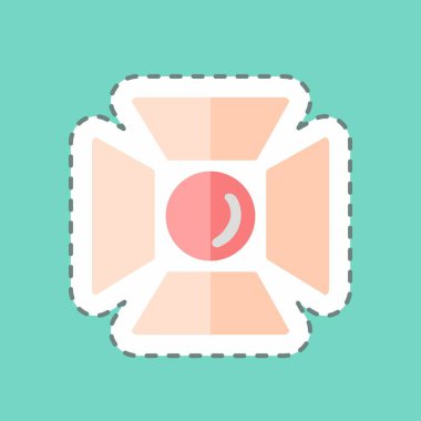 Çıkartma çizgisi Studio Light 'ı kesti. Sanat sembolü için uygun. Basit dizayn edilebilir. tasarım şablonu. Basit resimleme