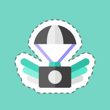 Çıkartma çizgisi hava fotoğrafçılığını kesti. Sanat sembolü için uygun. Basit dizayn edilebilir. tasarım şablonu. Basit resimleme