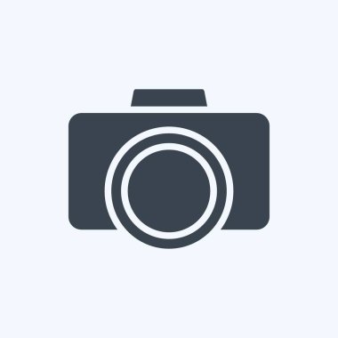 Simge kamerası. Sanat sembolü için uygun. Kabartma stili. Basit dizayn edilebilir. tasarım şablonu. Basit resimleme