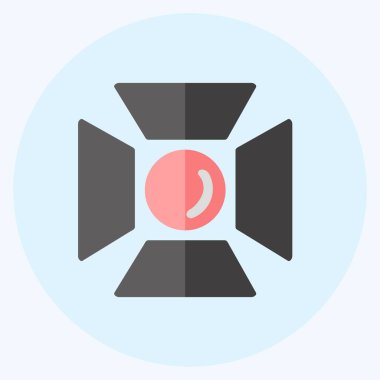 Simge Stüdyo Işığı. Sanat sembolü için uygun. Düz stil. Basit dizayn edilebilir. tasarım şablonu. Basit resimleme