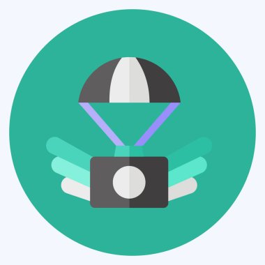 Simgesel Hava Fotoğrafçılığı. Sanat sembolü için uygun. Düz stil. Basit dizayn edilebilir. tasarım şablonu. Basit resimleme