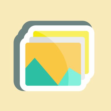 Çıkartma fotoğrafları. Sanat sembolü için uygun. Basit dizayn edilebilir. tasarım şablonu. Basit resimleme