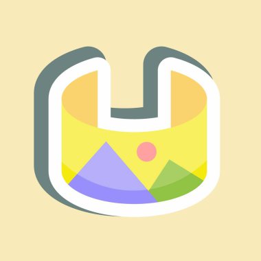 Çıkartma Panoramik. Sanat sembolü için uygun. Basit dizayn edilebilir. tasarım şablonu. Basit resimleme