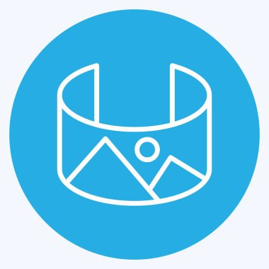 Simge Panoramik. Sanat sembolü için uygun. Mavi Gözler Tarzı. Basit dizayn edilebilir. tasarım şablonu. Basit resimleme