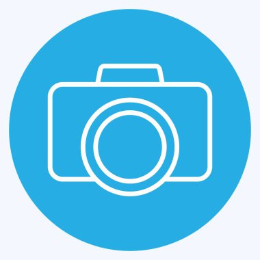 Simge kamerası. Sanat sembolü için uygun. Mavi Gözler Tarzı. Basit dizayn edilebilir. tasarım şablonu. Basit resimleme