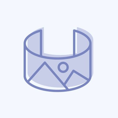 Simge Panoramik. Sanat sembolü için uygun. İki ton stili. Basit dizayn edilebilir. tasarım şablonu. Basit resimleme