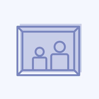 Simge Aile Fotoğrafı. Sanat sembolü için uygun. İki ton stili. Basit dizayn edilebilir. tasarım şablonu. Basit resimleme