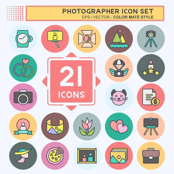 Simge Seti Fotoğrafçısı. Sanat sembolü için uygun. Renk Eşi Tarzı. Basit dizayn edilebilir. tasarım şablonu. Basit resimleme