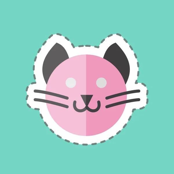 Sticker Line Cut Pet Photoshoot Suitable Art Symbol Simple Design — Vetor de Stock