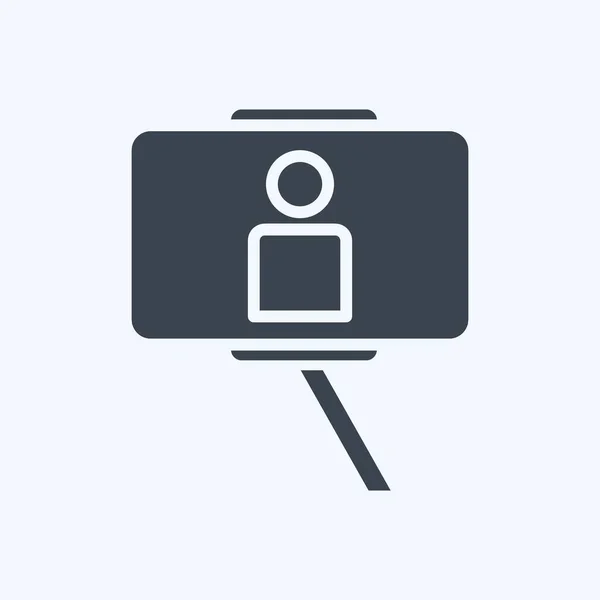 Icon Selfie Suitable Art Symbol Glyph Style Simple Design Editable — Vetor de Stock