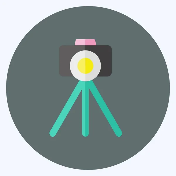 Icon Tripod Suitable Art Symbol Flat Style Simple Design Editable — 스톡 벡터