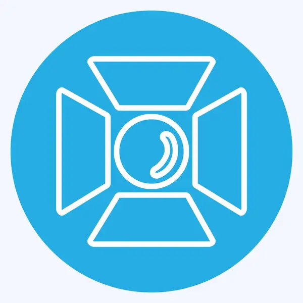 Icon Studio Licht Geeignet Für Kunstsymbol Blue Eyes Style Einfaches — Stockvektor