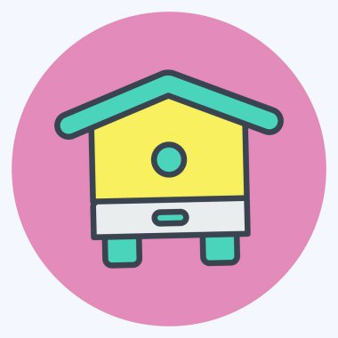 Simge Arı Kovanı. Arı Çiftliği için uygun. Renk Eşi Tarzı. Basit dizayn edilebilir. tasarım şablonu. Basit resimleme