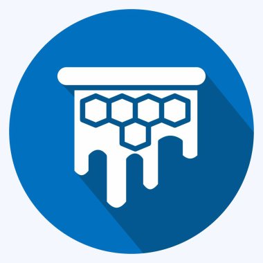 Icon Hive Frame. Arı Çiftliği için uygun. Uzun Gölge Tarzı. Basit dizayn edilebilir. tasarım şablonu. Basit resimleme