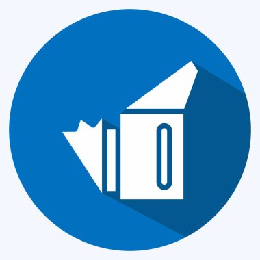 Simge tüttürücü. Arı Çiftliği için uygun. Uzun Gölge Tarzı. Basit dizayn edilebilir. tasarım şablonu. Basit resimleme