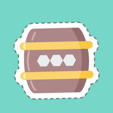 Çıkartma şeridi Barrel 'ı kesti. Arı Çiftliği için uygun. Basit dizayn edilebilir. tasarım şablonu. Basit resimleme