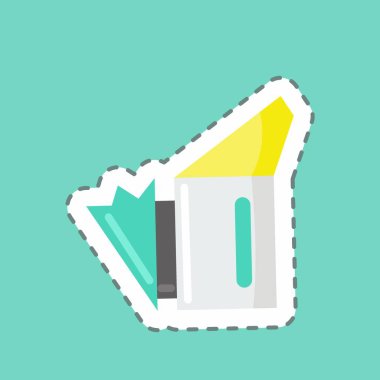 Çıkartma çizgisi Apiary Smoker 'ı kesti. Arı Çiftliği için uygun. Basit dizayn edilebilir. tasarım şablonu. Basit resimleme