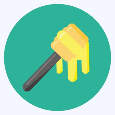 Icon Honey Dipper. Arı Çiftliği için uygun. Düz stil. Basit dizayn edilebilir. tasarım şablonu. Basit resimleme