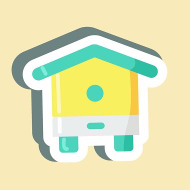 Çıkartma Arı Kovanı. Arı Çiftliği için uygun. Basit dizayn edilebilir. tasarım şablonu. Basit resimleme