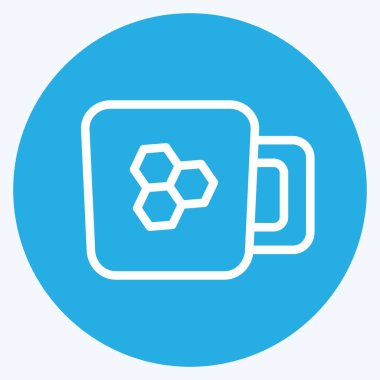 İkon Bal Çayı. Arı Çiftliği için uygun. Mavi Gözler Tarzı. Basit dizayn edilebilir. tasarım şablonu. Basit resimleme